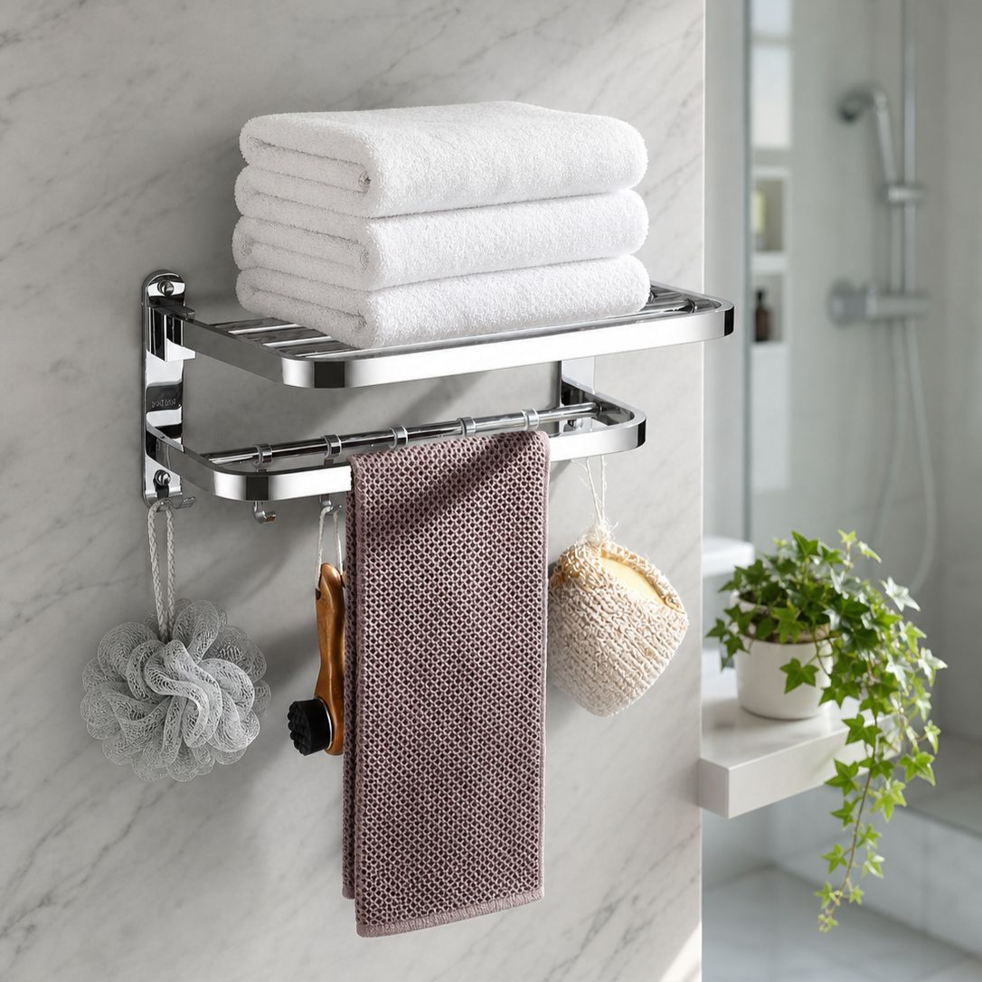 Stainless Steel Bathroom Towel Shelf