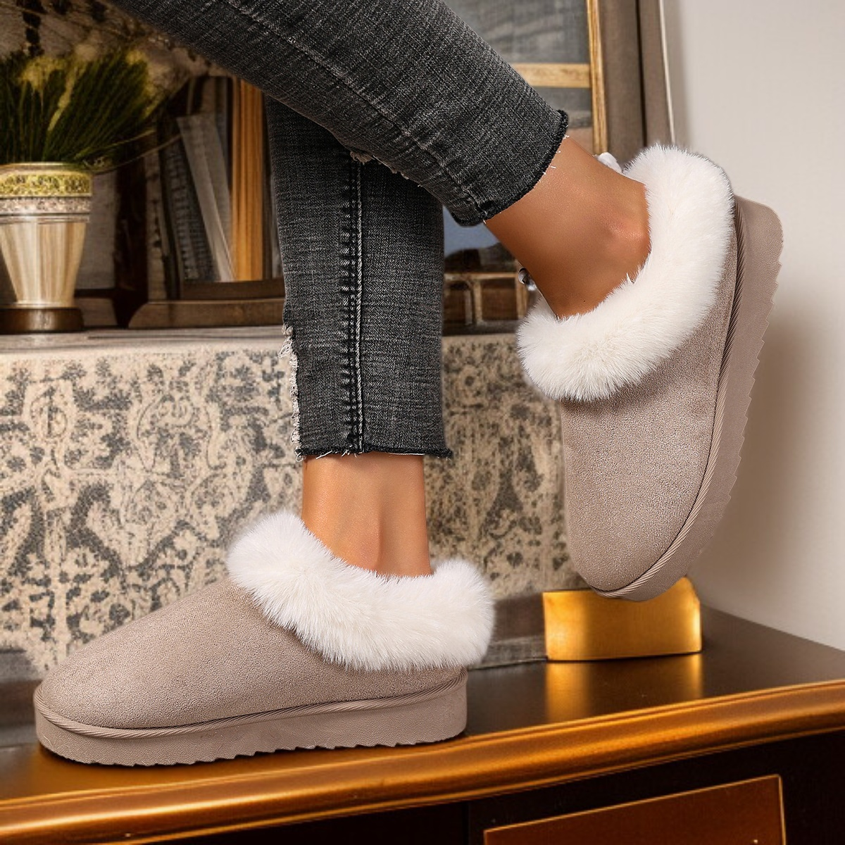 여성용 겨울 면 신발 컬러별 이미지