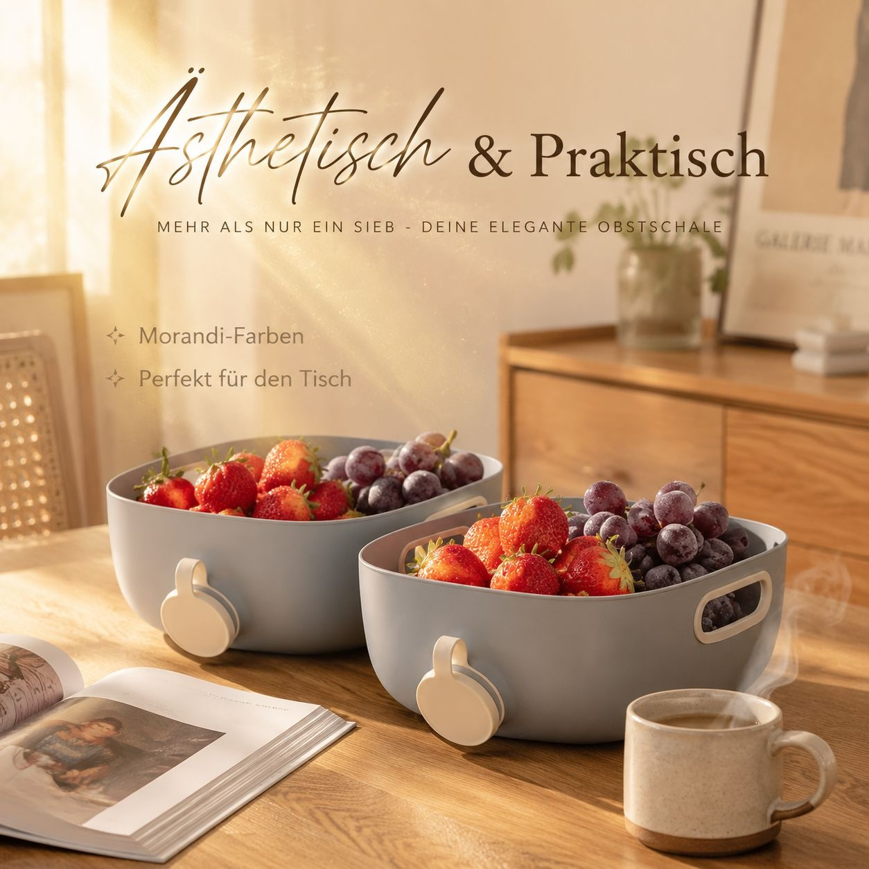 Multifunktionaler Küchen-Abtropfkorb – Faltbare Spülschüssel für Gemüse und Obst