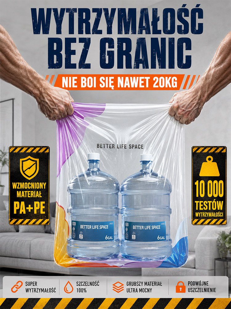 Duży worek próżniowy bez konieczności odsysania powietrza