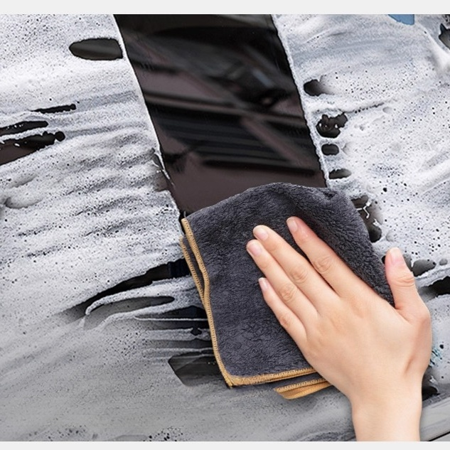 Paño de limpieza para coche de gamuza doble cara, sin marcas ni pelusa