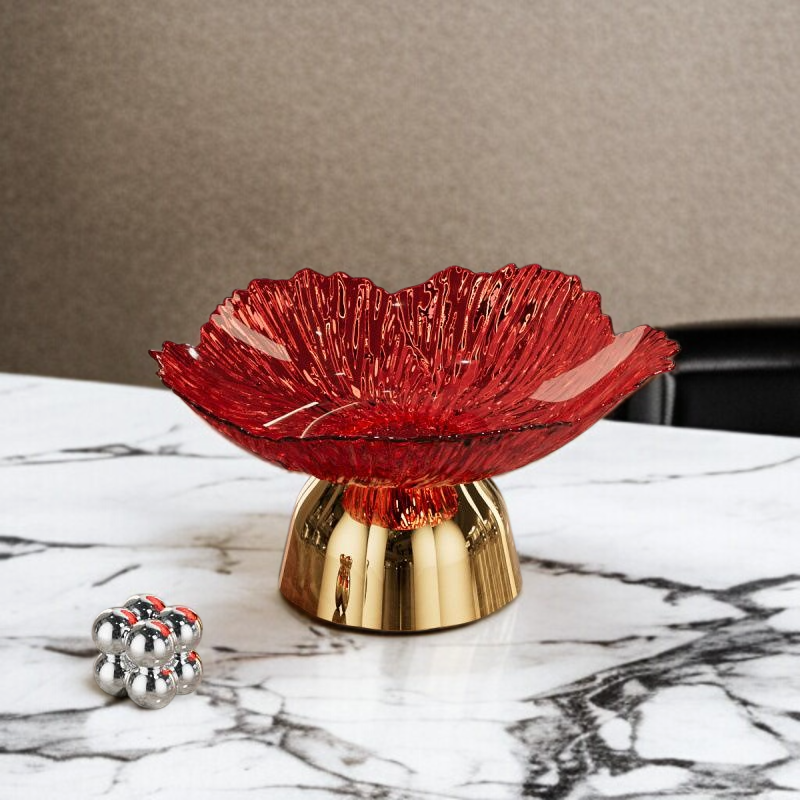 용모가 높은 꽃 과일 쟁반