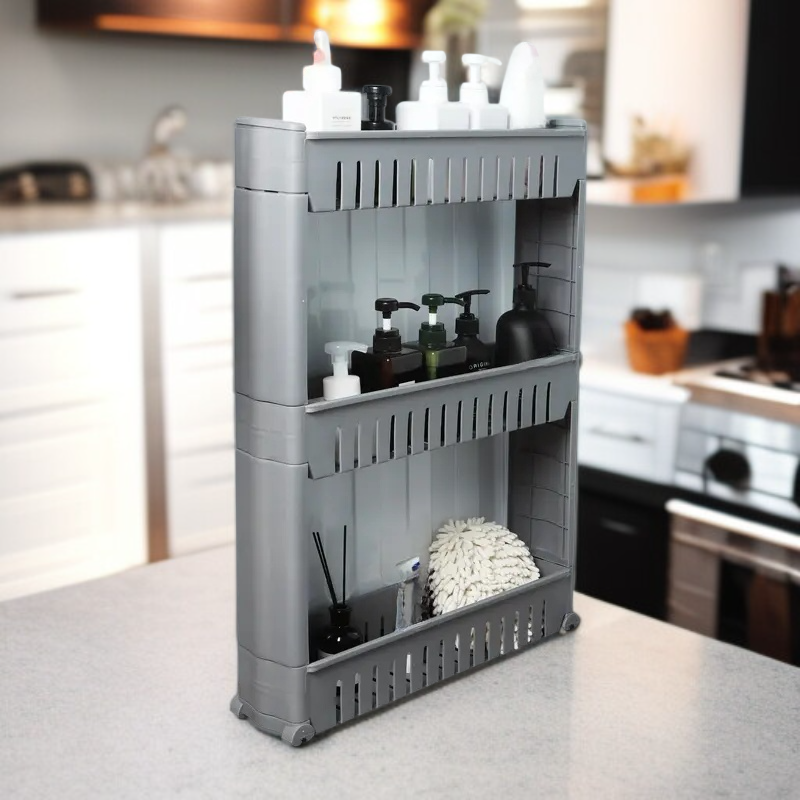 Carro organizador slim de 4 pisos para almacenamiento multiusos