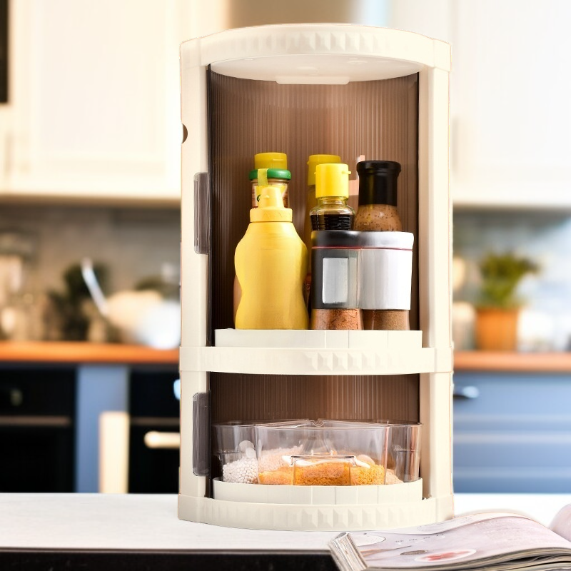 Wall-Mounted Kitchen Spice Rack, No-Drill Storage Shelf for Bottles and Cans