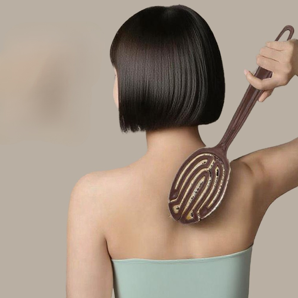 彎曲棕毛手掌乾刷浴刷