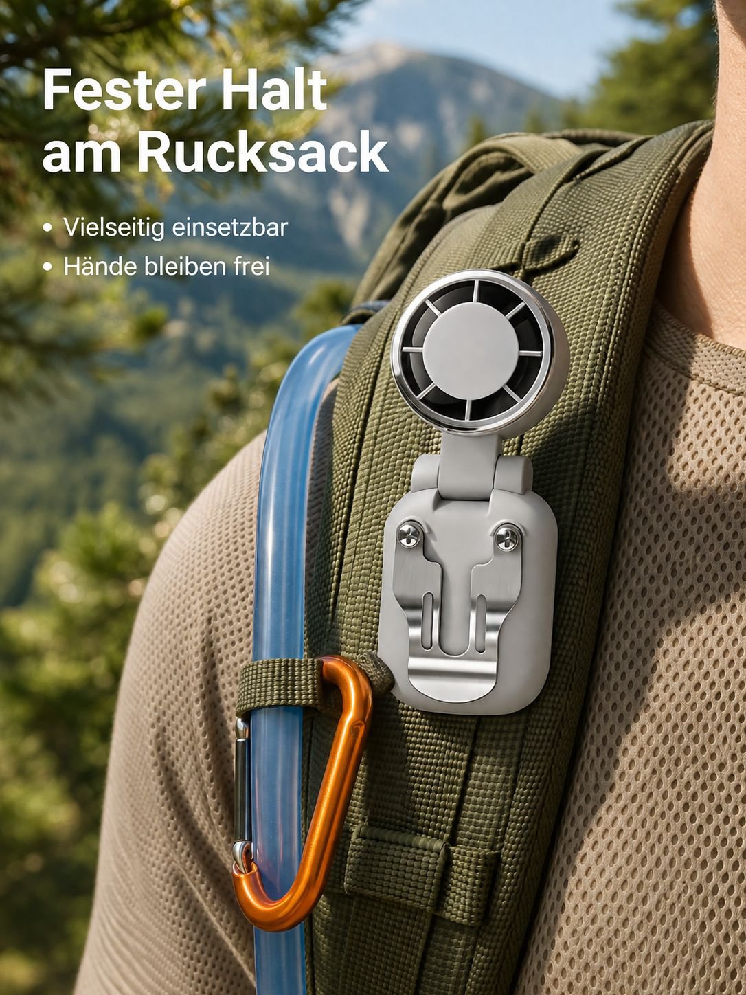 Mini-Mützenventilator, Clip-Design, lange Laufzeit, USB-aufladbar