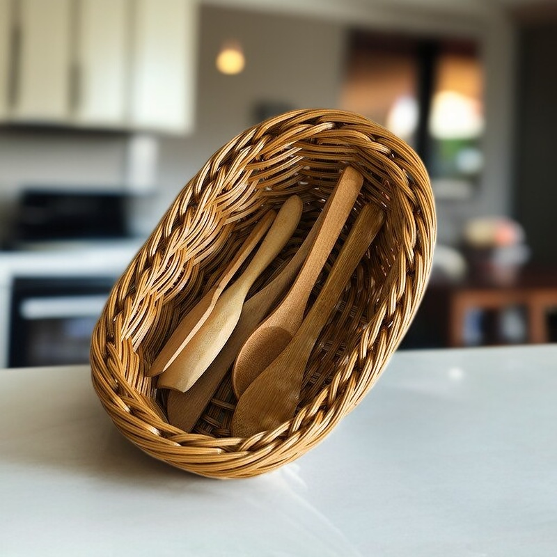 등나무 모조 소재의 작은 과일 및 디저트 접시