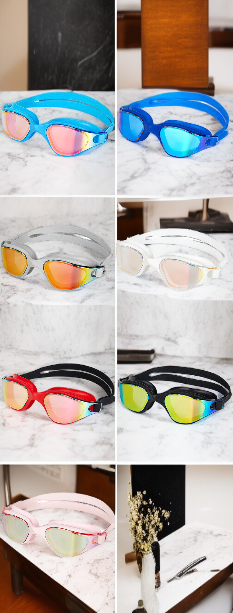 방수 기능이 뛰어난 대프레임 수영 고글