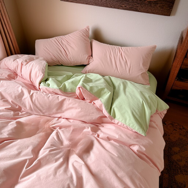 シンプルな無地の4点寝具セット