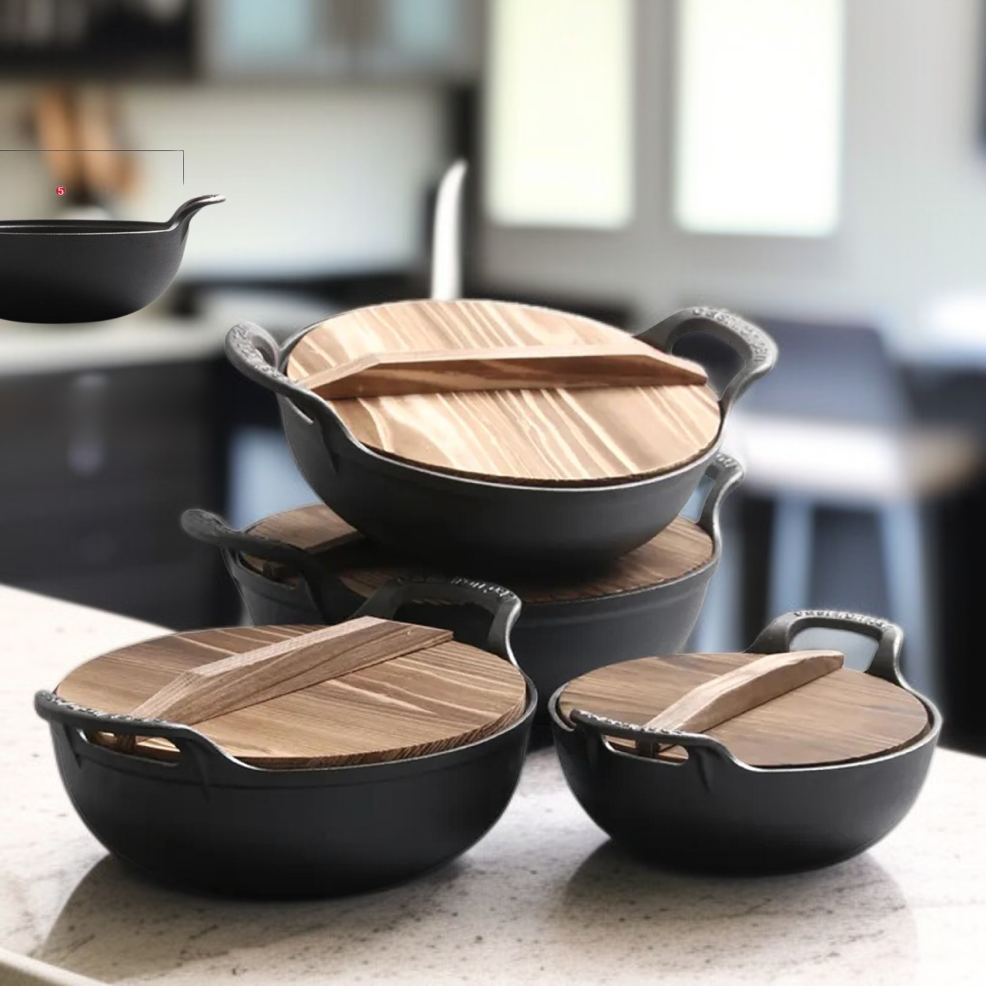 Traditioneller Gusseisentopf, unbeschichtet, nicht klebend, für Eintöpfe und Suppen