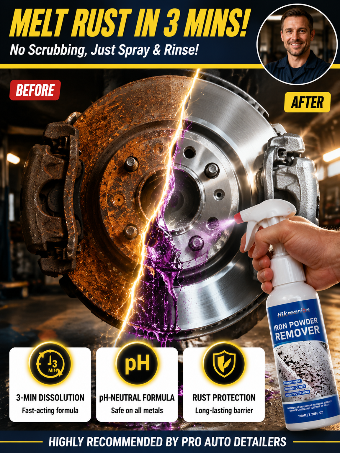 Multi-functional household and car rust remover