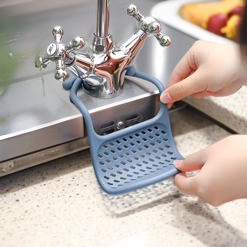Multifunktionaler biegsamer Spülbecken-Abtropfkorb Schwamm- und Seifenhalter