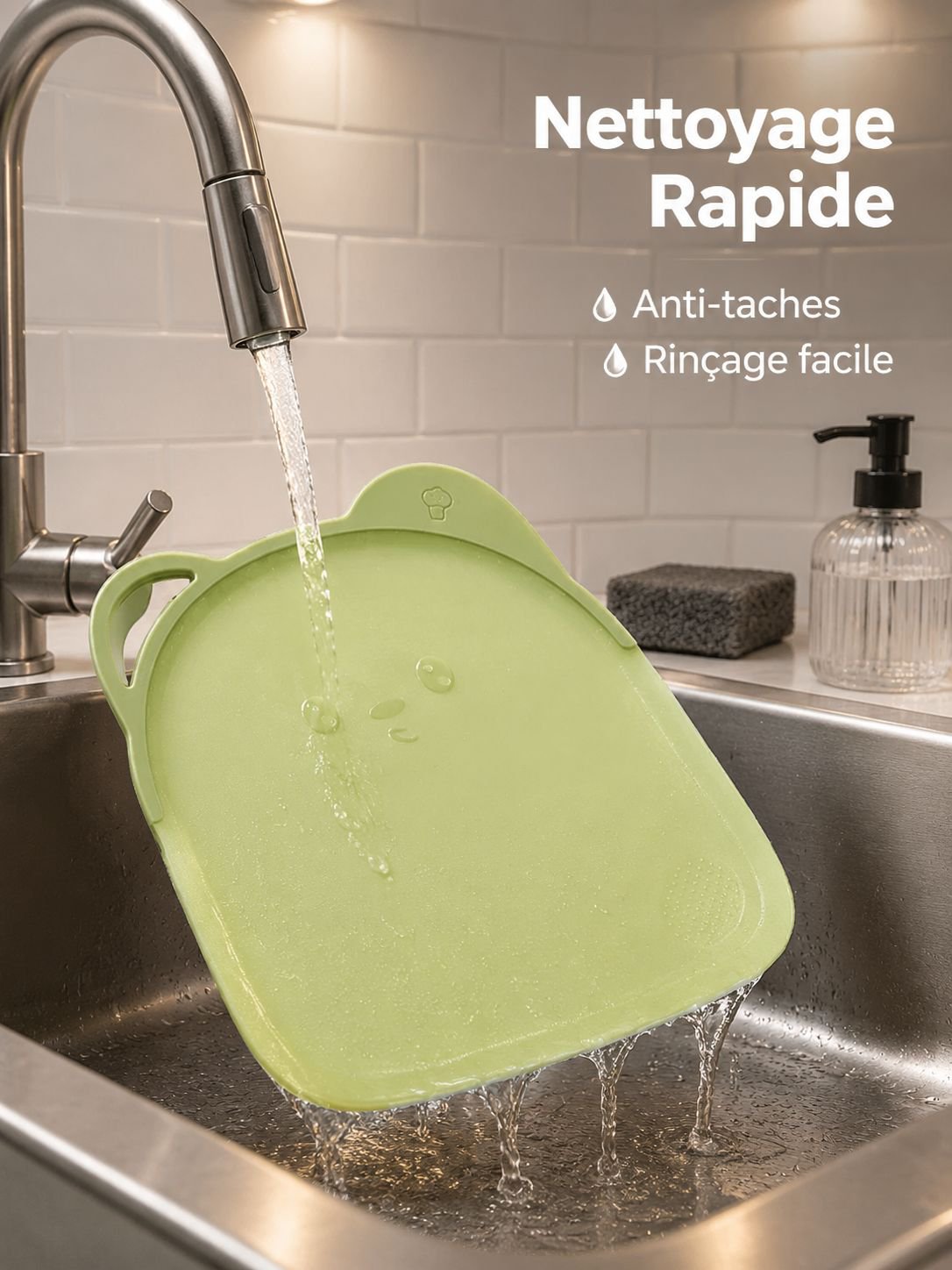 Planche à découper en plastique alimentaire, anti-moisissure et antibactérienne