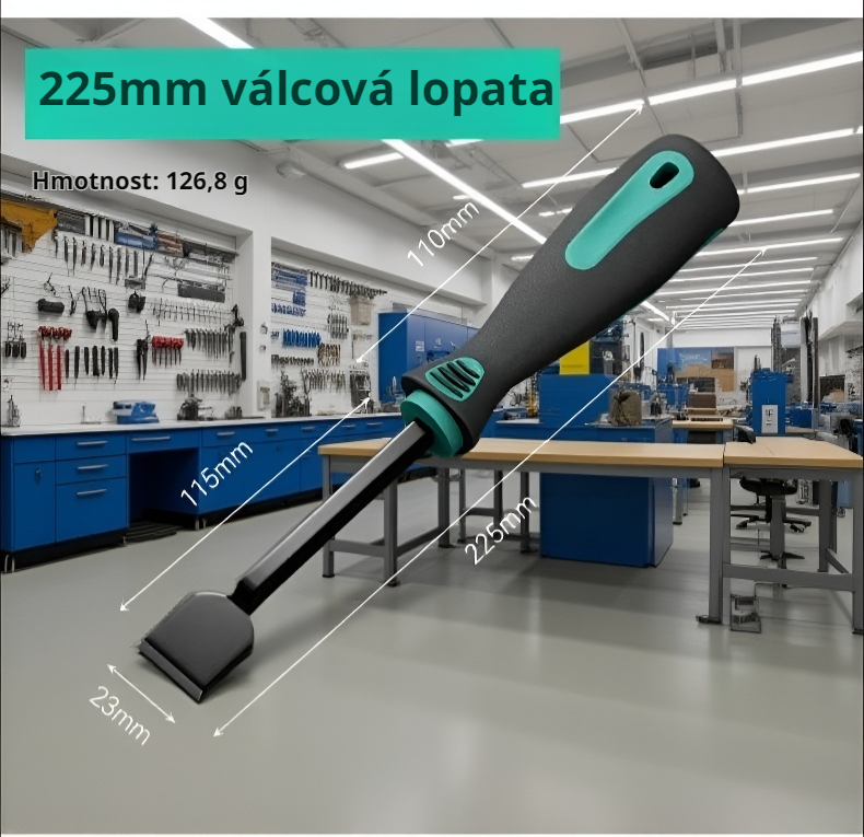 Detailní pohled na škrabku na válce pro automechaniky