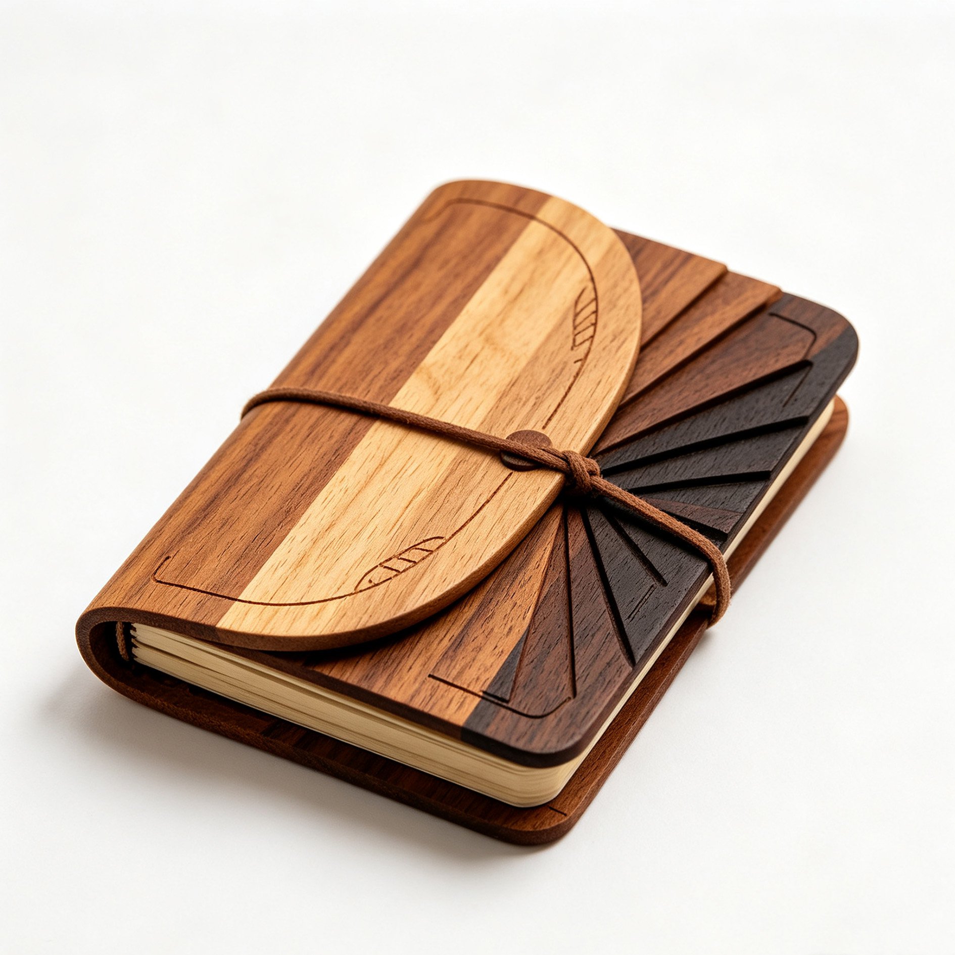 Wood-carved patterned notebook