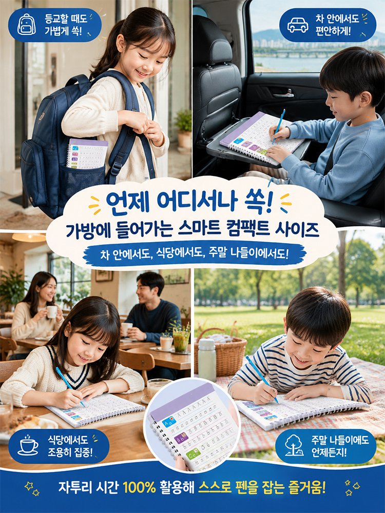 바른 자세 펜트레이닝 홈스쿨 한글쓰기 연습노트