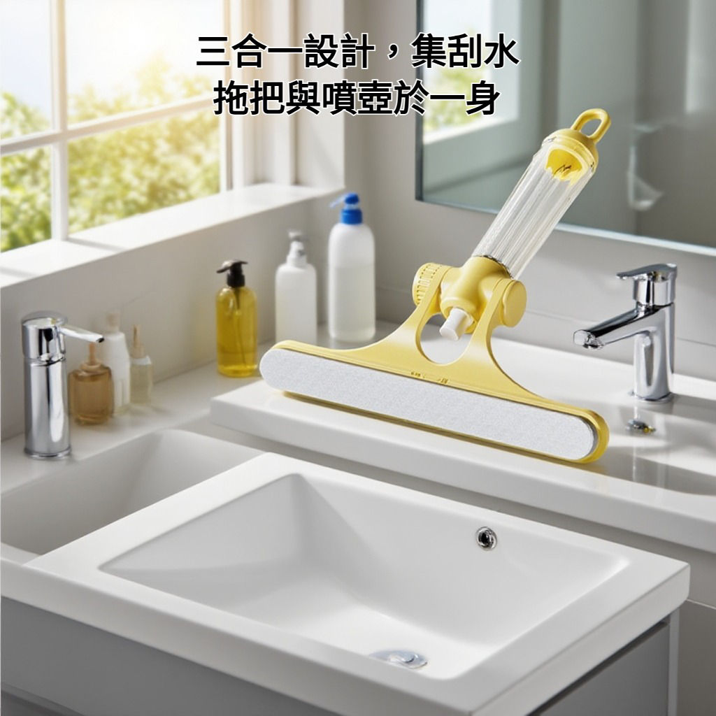 玻璃刮拖把自備噴壺三合一多功能刮水板