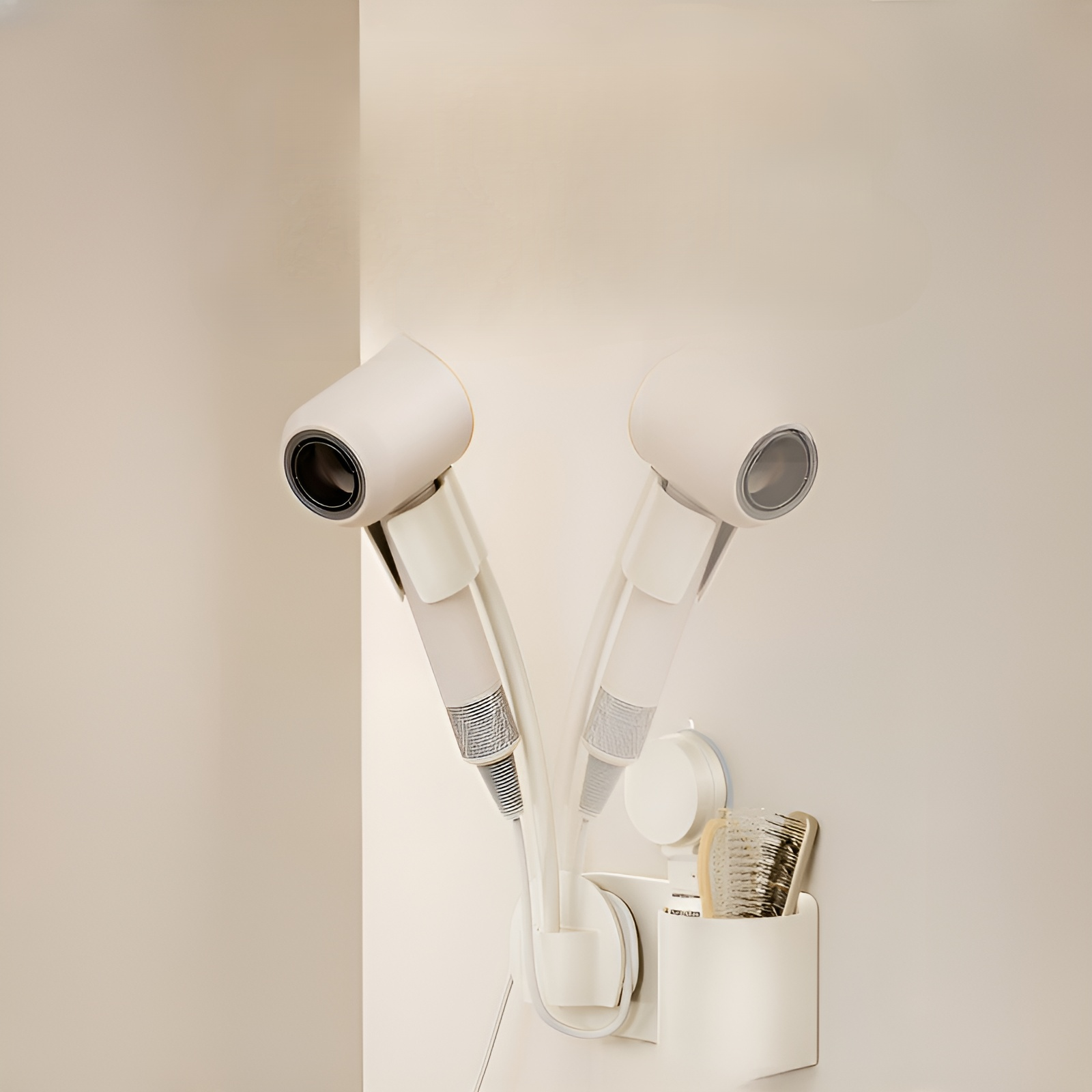 Suction cup hair dryer lazy bracket bathroom free hands electric blower magnetic suction hair dryer 