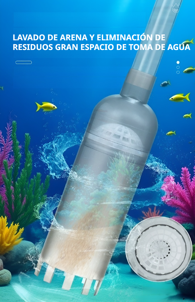 Accesorio innovador para cambiar el agua de la pecera