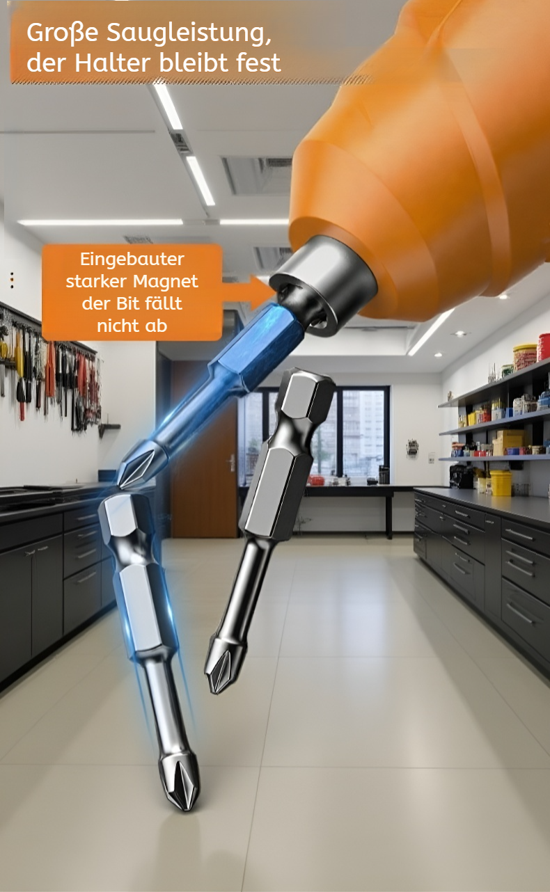 Kompakter Mini-Akkuschrauber in der Hand eines Heimwerkers