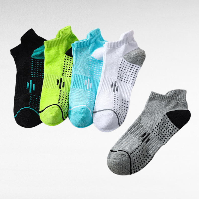 男性用薄手アンクルソックス 5足組 吸汗通気 ランニング・スポーツ用