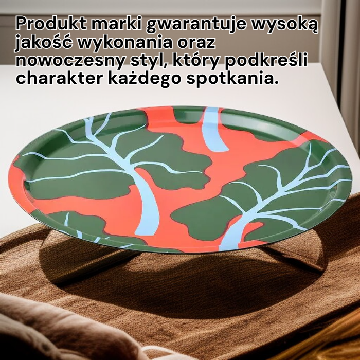Okrągła taca IKEA BASTUA czerwona 43 cm do kawiarni, imprez, kempingu 805.426.83