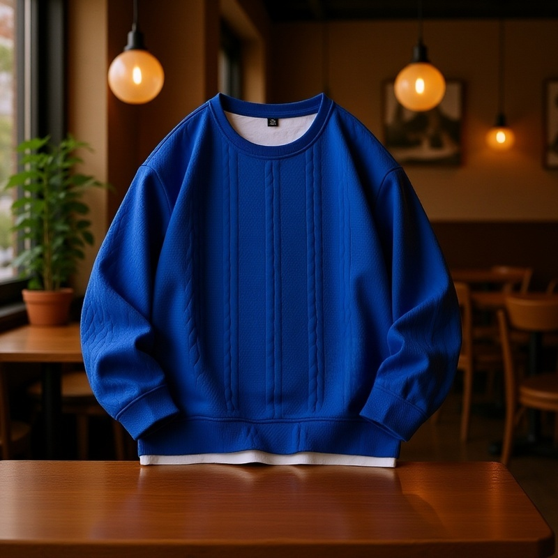 Lockeres Rundhals-Sweatshirt für Jugendliche mit verdrehten Streifen