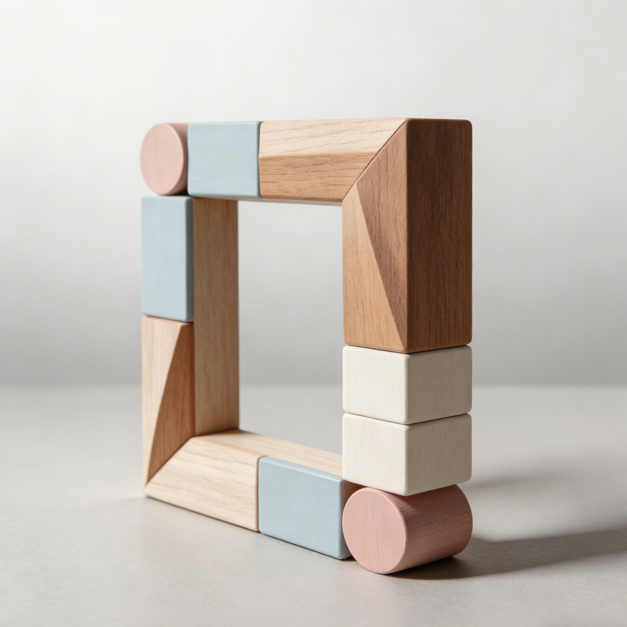 Classic retro style wood photo frame close-up