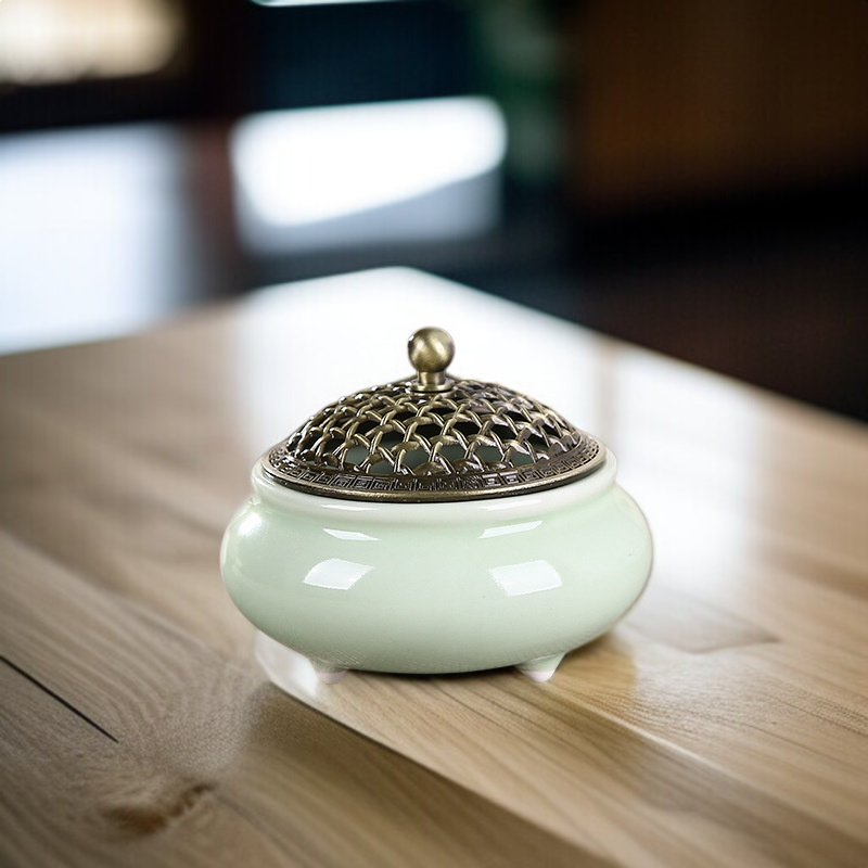 도자기 묘금 삼족향로