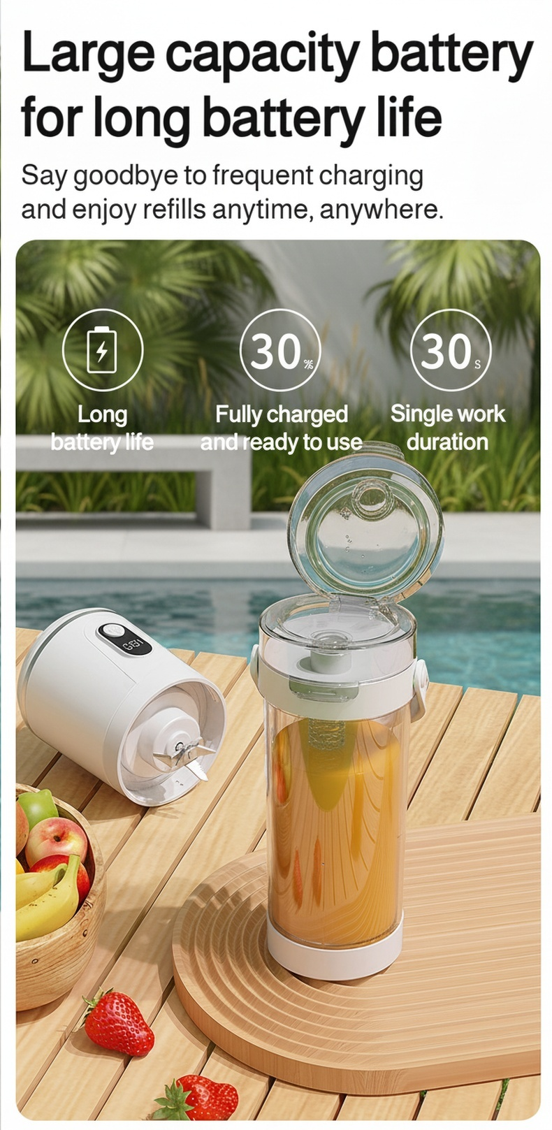 Lightweight cordless blender for home and travel