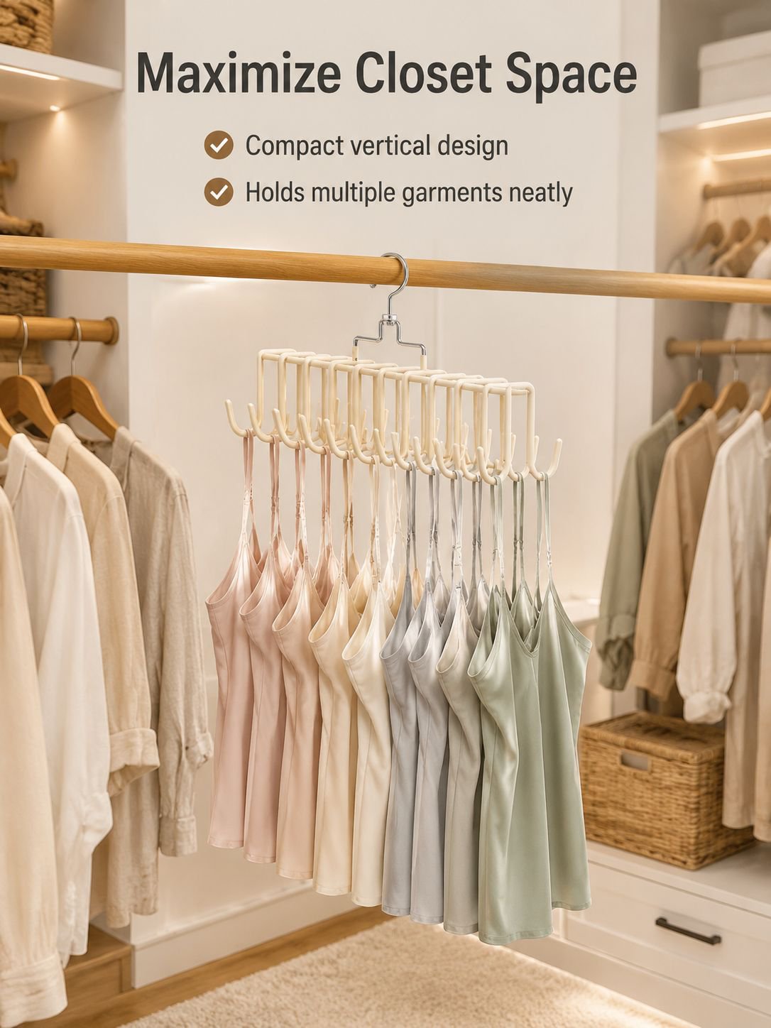 Non-slip Storage Double Hook Hanger for Camisoles and Underwear