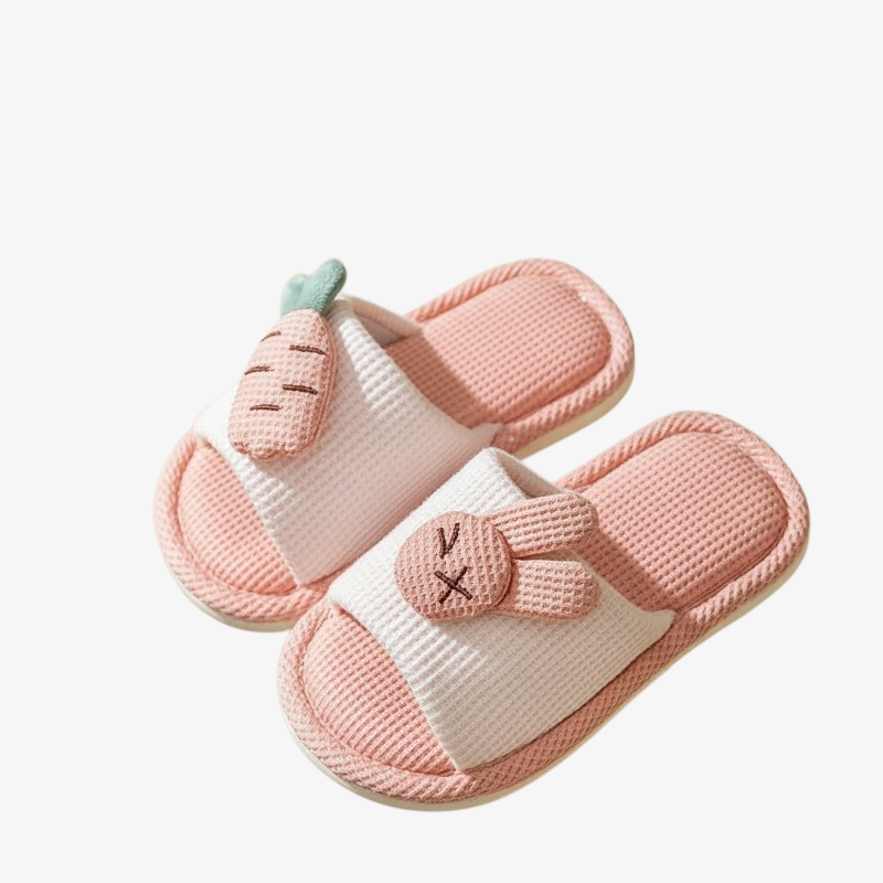 아동 리넨 미끄럼방지 슬리퍼 봄 가을 사계절용