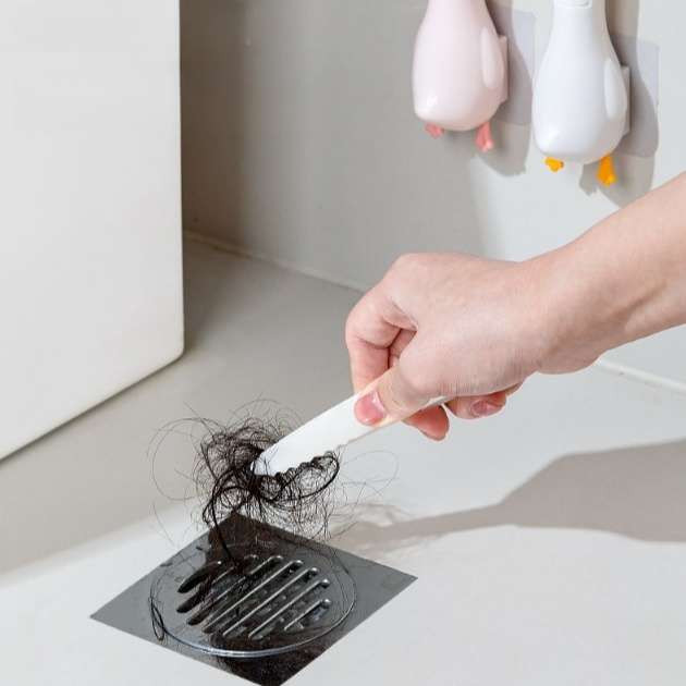 Mini pinza multifuncional para baño, ideal para recoger cabellos y limpiar