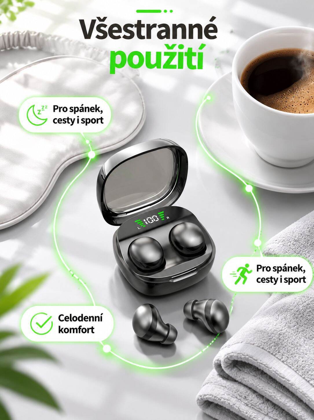Lehká a nenápadná sluchátka do uší