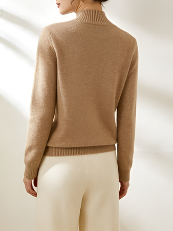 Vielseitiger und figurschmeichelnder einfarbiger Strickpullover