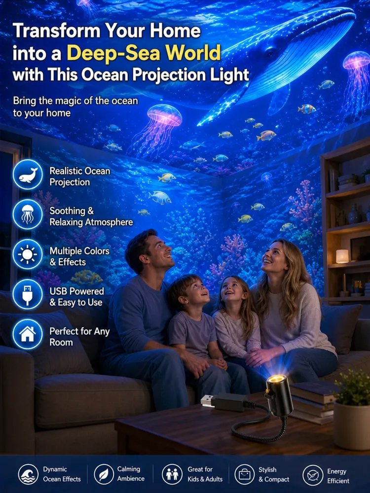Ocean and Starry Sky Projection Lamp