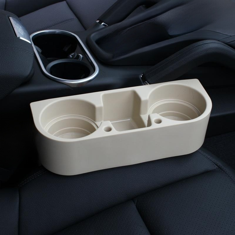 3合1車用座椅縫隙收納盒與防漏杯架