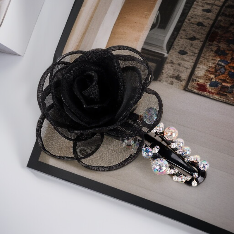 ファッショナブルなヘアアクセサリー、女性用繊細なフラワーヘアクリップ、アップスタイルに最適、3個セット