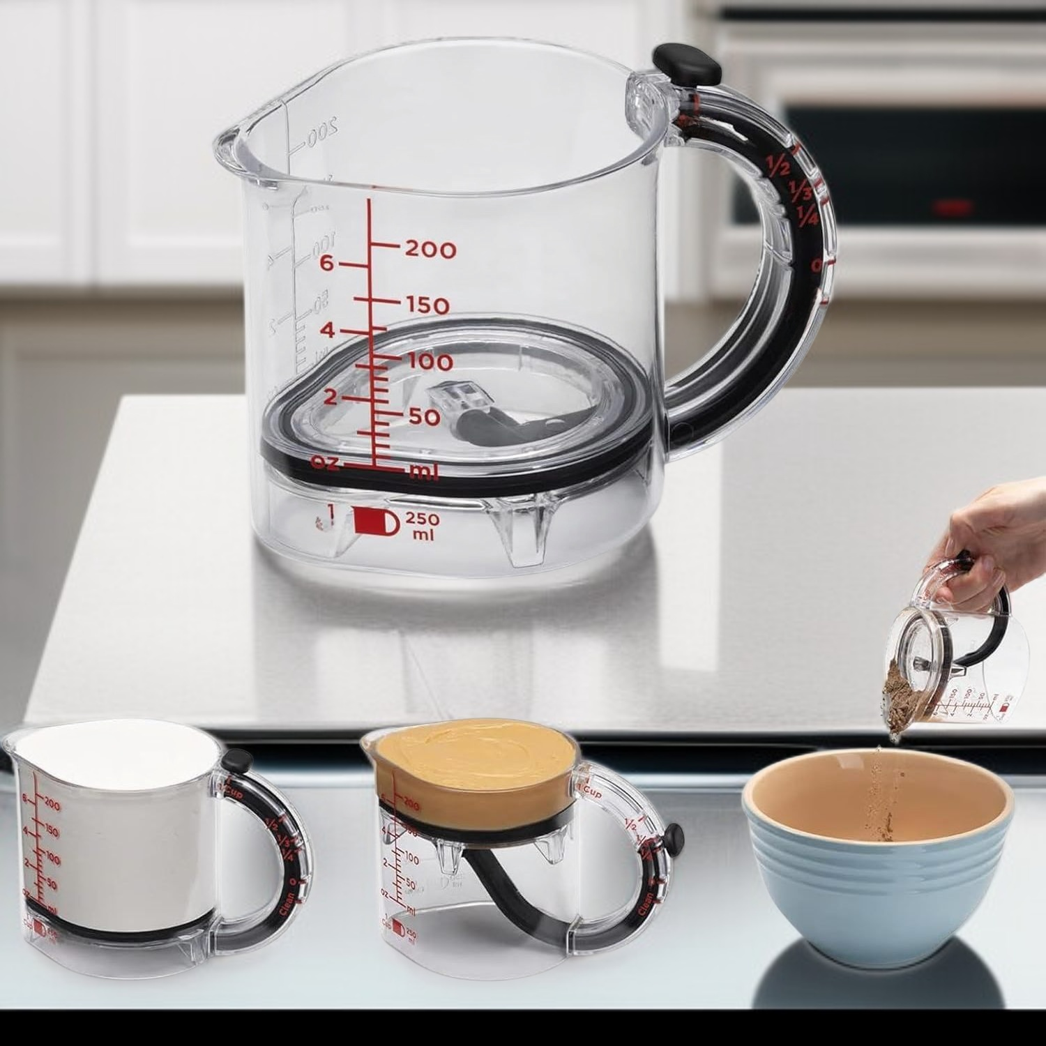 Messbecher mit klarer Skala für präzises Abmessen