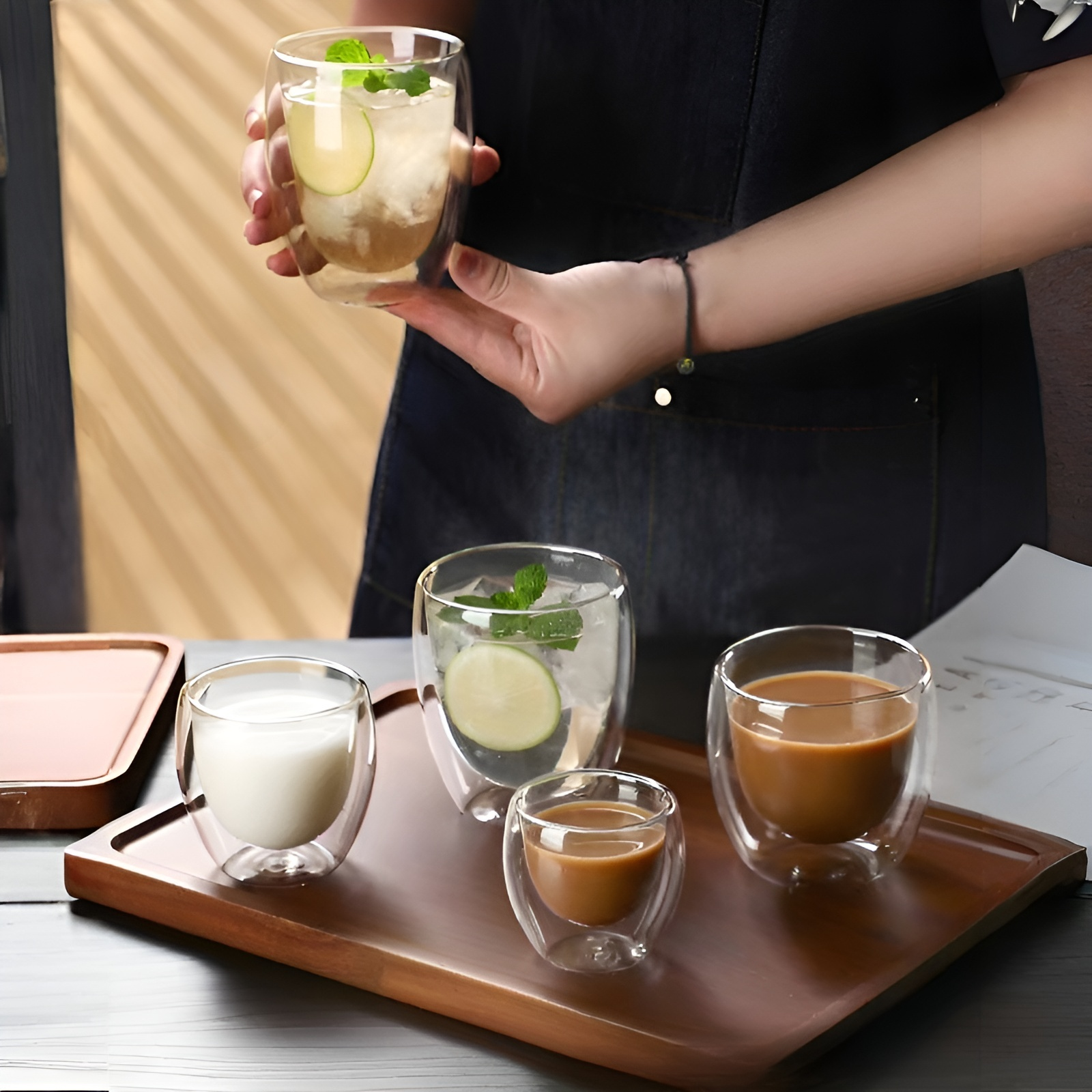 家用高硼硅雙層玻璃杯