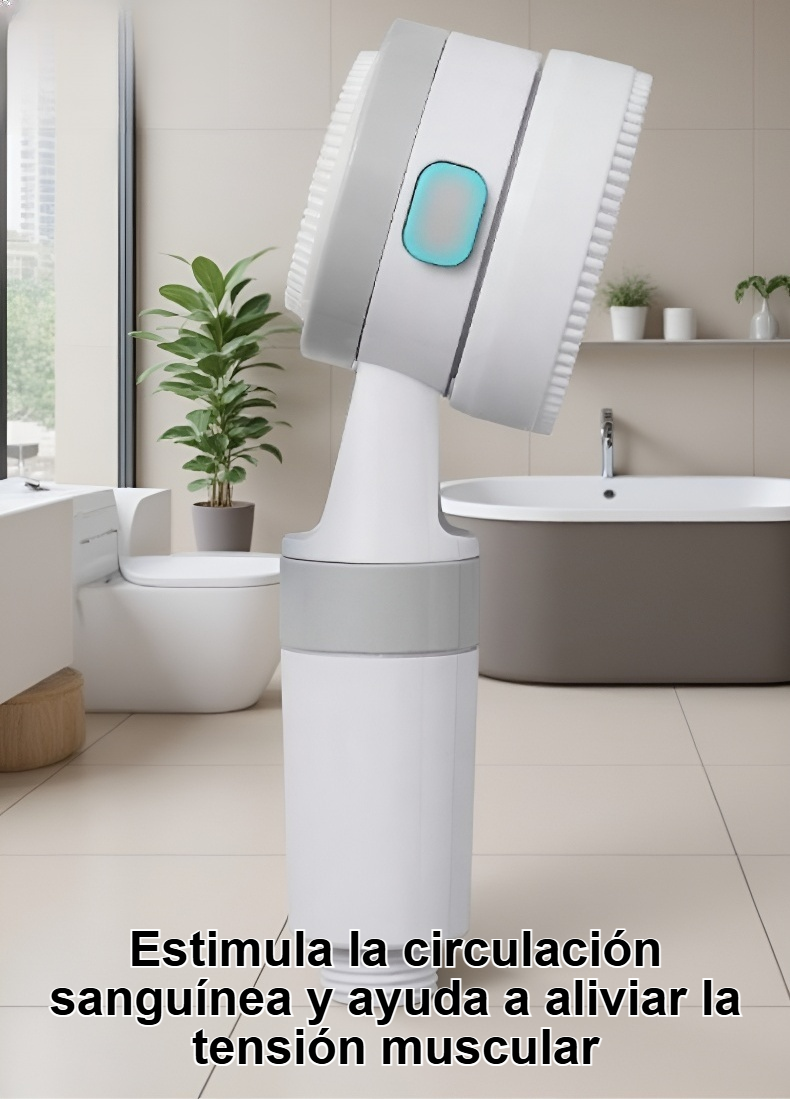 Detalle de la silicona suave del cabezal de ducha masajeador