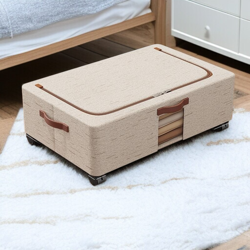 Caja de almacenaje para ropa y mantas, con ruedas, para colocar debajo de la cama
