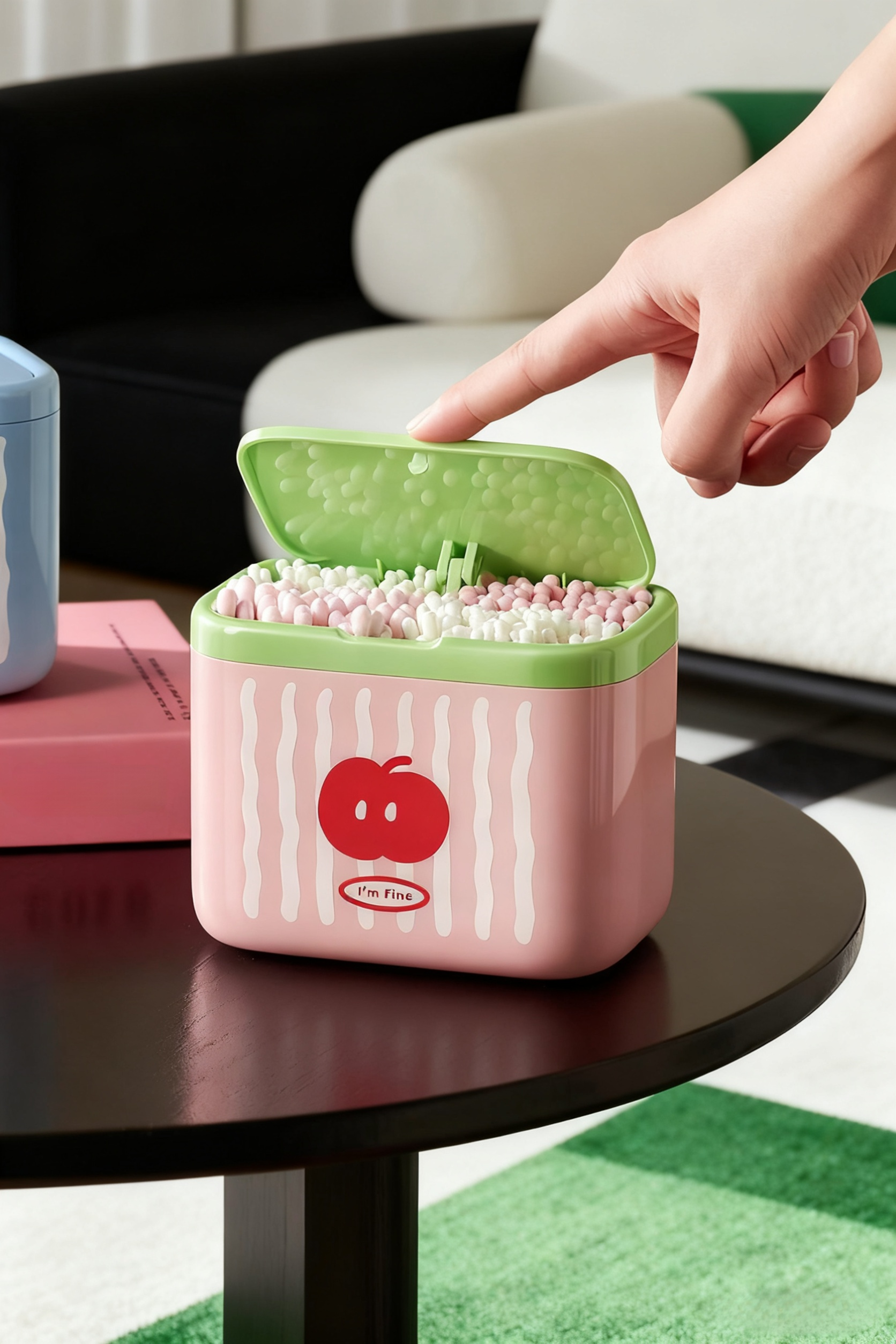 Compact lifting cotton swab box for travel