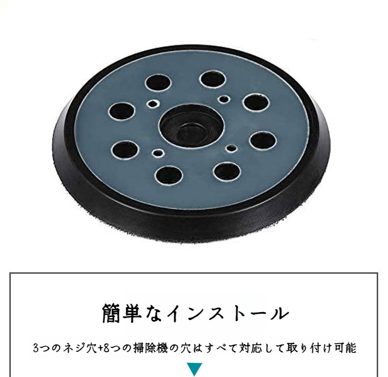 8穴設計の打磨盤構造説明画像