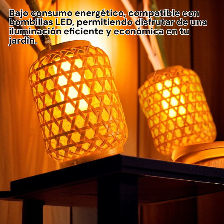 Lámpara colgante de mimbre para patio exterior