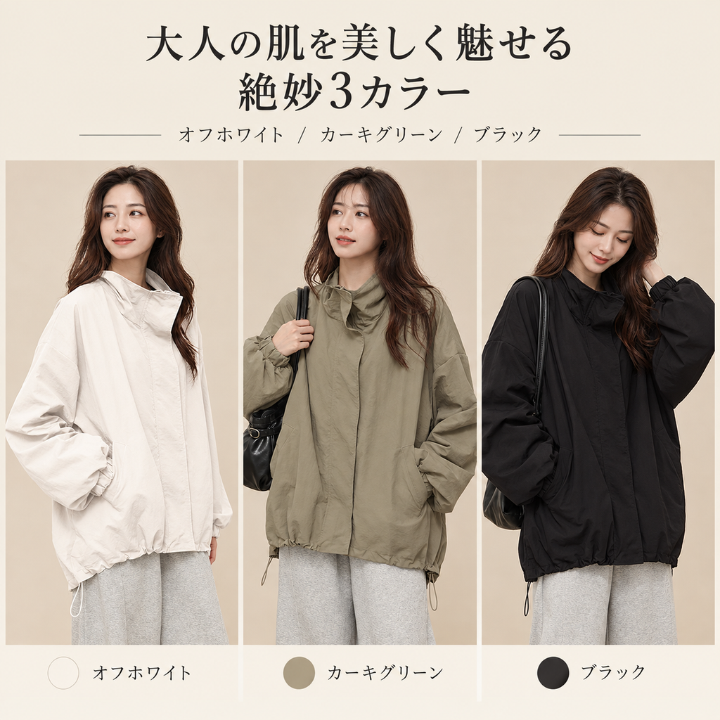 新作レディース春秋防風防水ゆったりジャケット