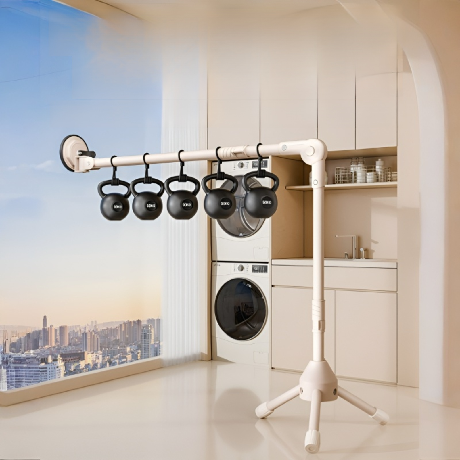 No-Drill Wall Mounted Folding Clothes Rack for Rental Apartments