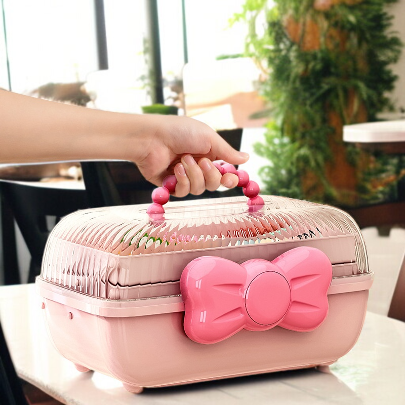 ヘアアクセサリー収納ボックスかわいい大容量子供ヘアピンヘアピン収納ボックスジュエリー化粧品収納ボックスデスクトップ防塵ジュエリー収納ボックス