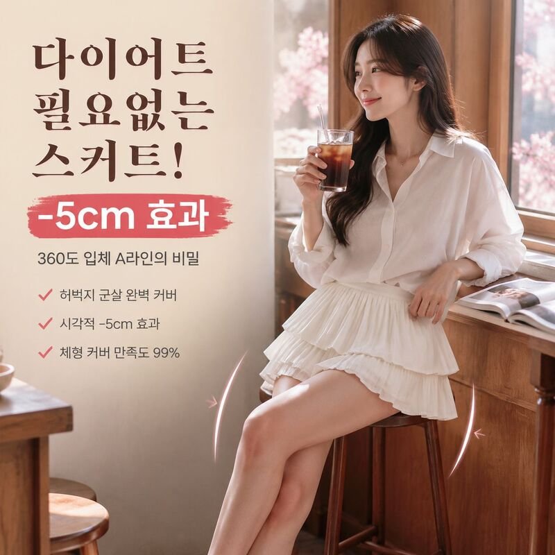 여성 하이웨스트 A라인 케이크 주름 스커트