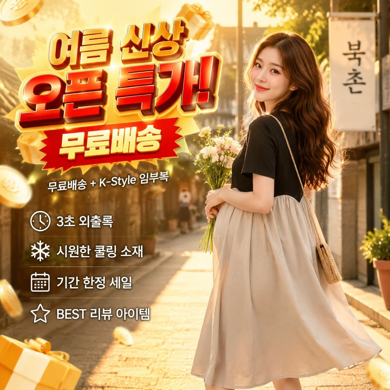 임부복 세트 롱 루즈핏 임부원피스